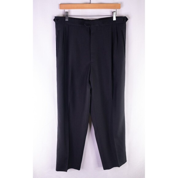 Joseph Abboud 2-Pcs 3 Button Tuxedo Black Jacket Sz 41R Pants 35X30.5 - Picture 15 of 16